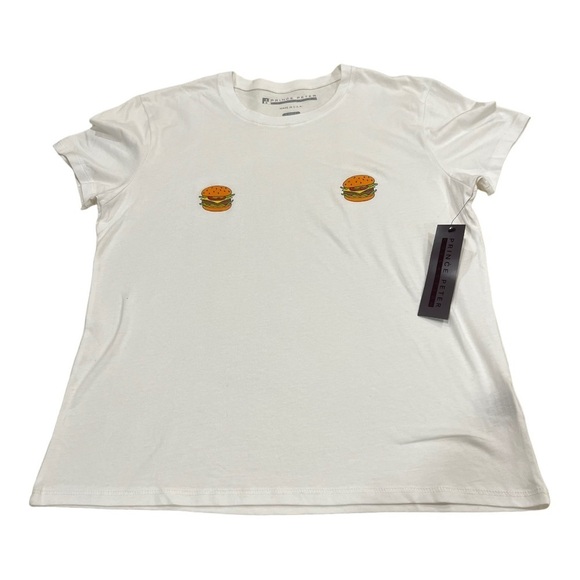 Prince Peter Collection 100% cotton hamburger T-shirt size L - Picture 1 of 7